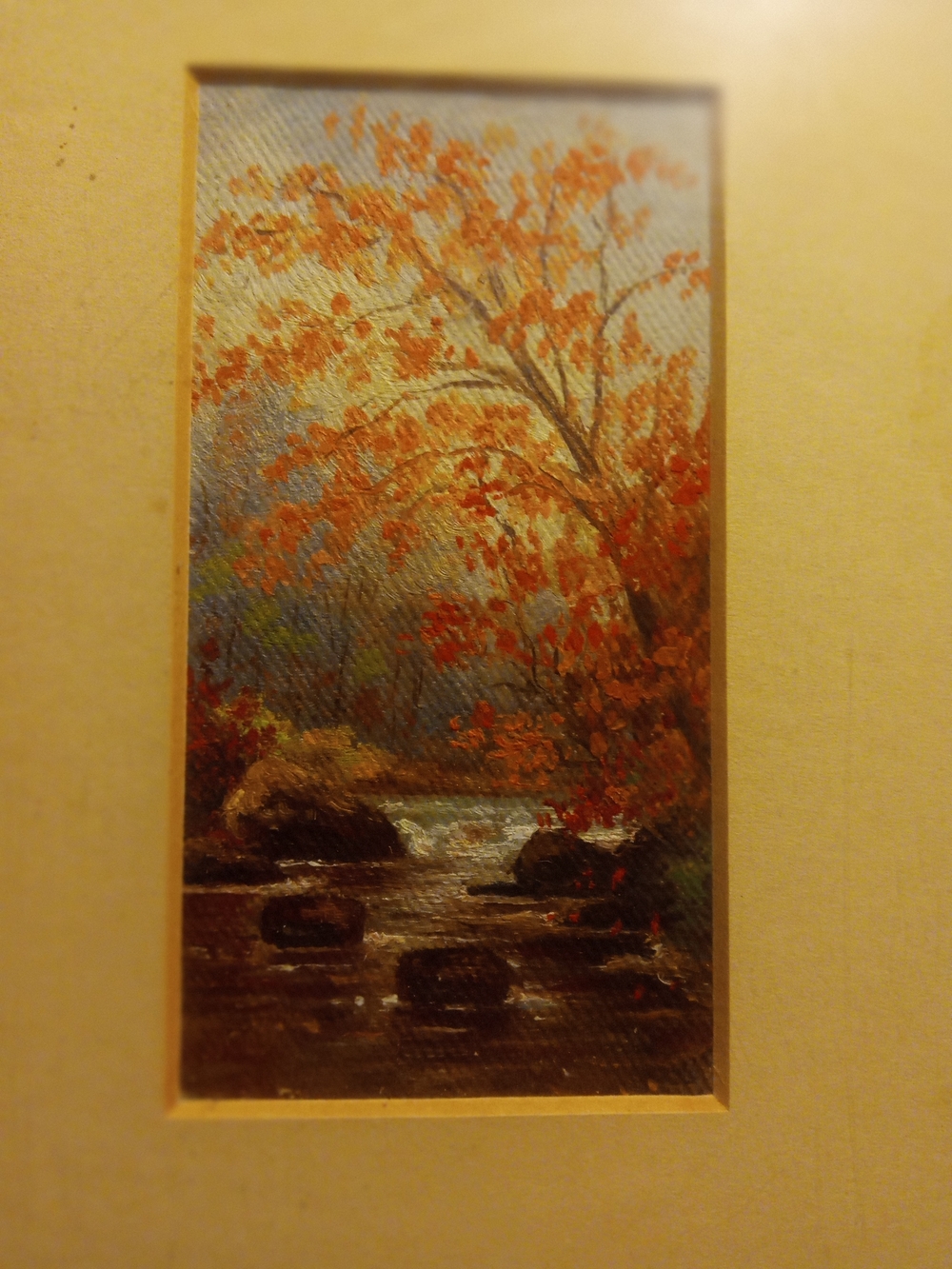 Framed Autumn River Landscape Wall Art - Small Original Oil Painting On Canvas
